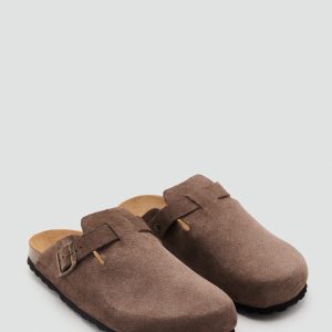 Suede leather clogs
