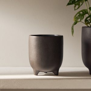 Small matte-finish stoneware planter