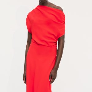 Asymmetrical midi-dress