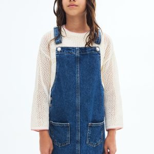 Short denim pinafore
