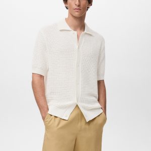 Cotton lace knitted blouse