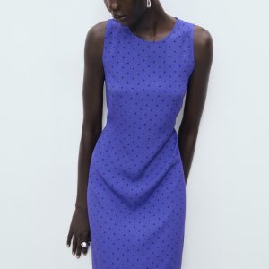 Polka-dot dress with bow