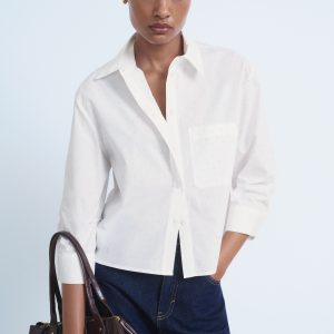 Rhinestone cropped shirt