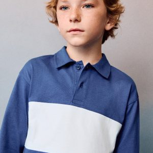 Printed cotton polo shirt