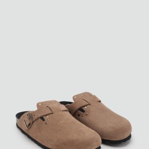 Studded leather clog