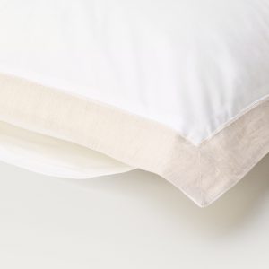 Two cotton percale pillowcases with a linen border 60x60 cm