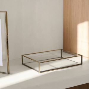 Small glass embossed decorative tray