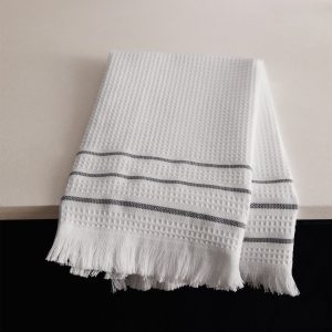 Waffle fringed dish cloth