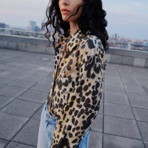 Leopard-print shirt with pocket