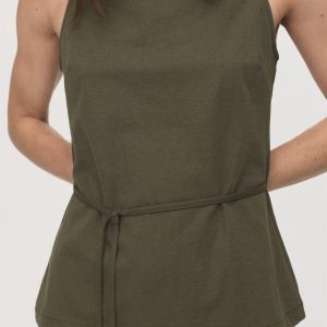 Cotton top with waist tie