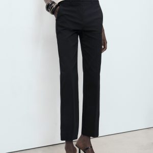 Straight-cut crop pants
