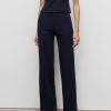 Straight-fit pants with elastic waist