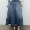 Denim midi-skirt