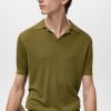 Cotton polo shirt with microstructure