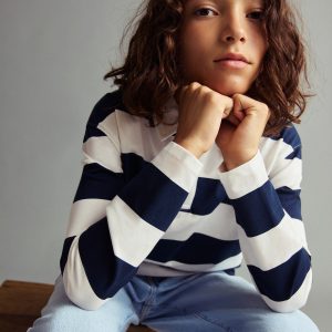 Striped cotton polo shirt