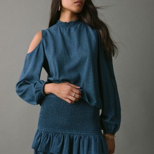 Gathered skirt with ruffles