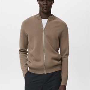 Zipped knit cardigan