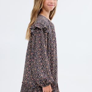 Ruffled printed dress