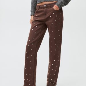 Straight-fit jeans with studs