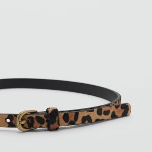 Leopard leather belt