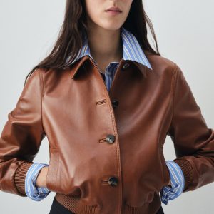 100% leather bomber jacket