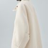 Wool funnel-neck coat
