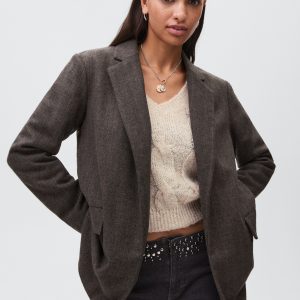 Herringbone wool blazer