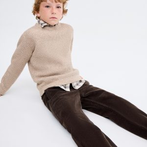 Straight-leg corduroy pants