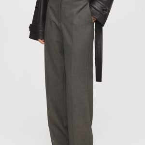 Belt straight-fit pants