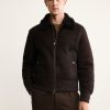 100% suede shearling bomber jacket