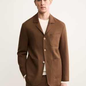 Italian virgin wool flannel suit jacket