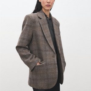 Wool check blazer