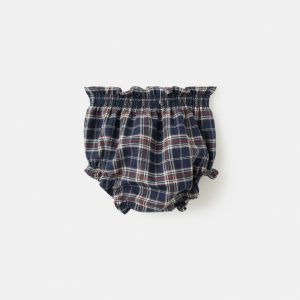 Elastic checked romper