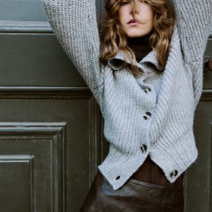 Cardigan with shawl collar