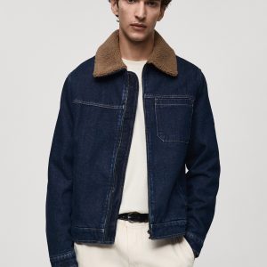 Denim jacket with shearling lining
