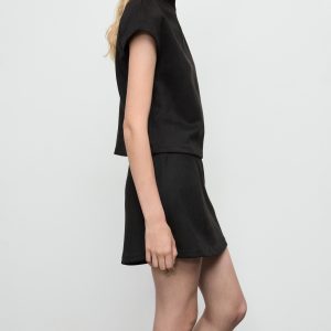 Suede-effect mini skirt
