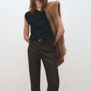 Thin suede leather belt