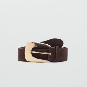 Suede belt with maxi buckle