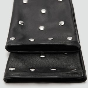 Studded leather gloves