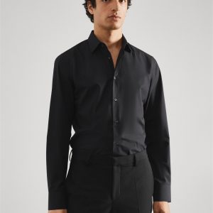 Slim fit stretch cotton suit shirt