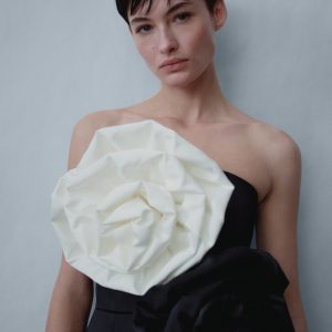 Two-tone floral maxi dress