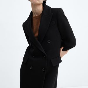 Double-breasted wool coat
