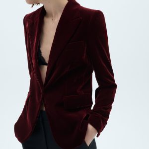 Structured velvet blazer