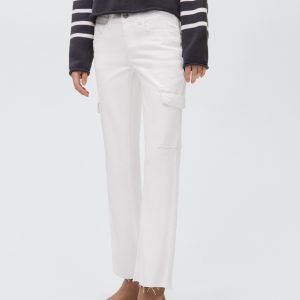 Cropped flared cargo jeans