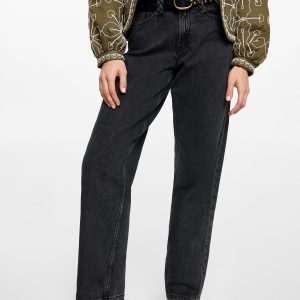 Straight-fit jeans with braided belt loops