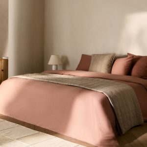Washed satin cotton duvet cover with double stitching for 90 cm bed