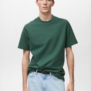 Regular-fit textured t-shirt