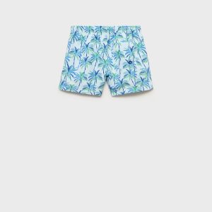 Palm trees print swimsuit trunks