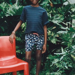 Marine-print swimsuit