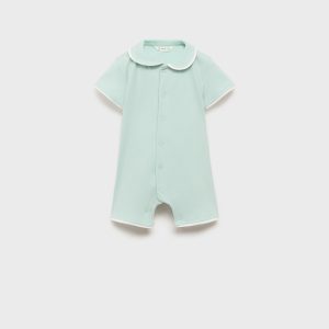 Babydoll-neck bodysuit pyjamas